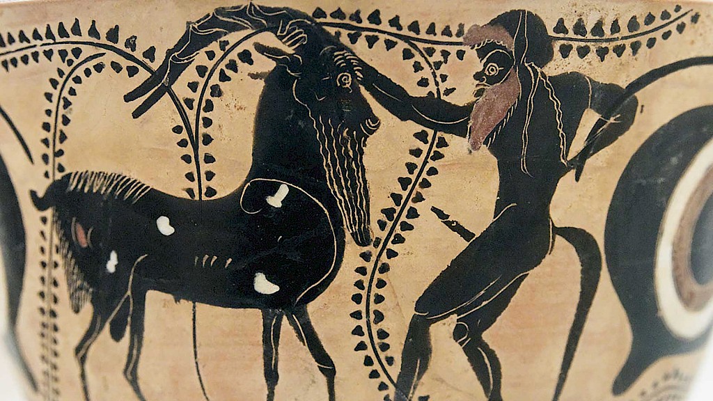 Did the Greeks believe that satyrs had the legs and horns of goats during the Classical period?
